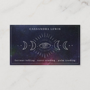 Eye Moon Phase Simple Handrawn Spiritual Healer Business Card