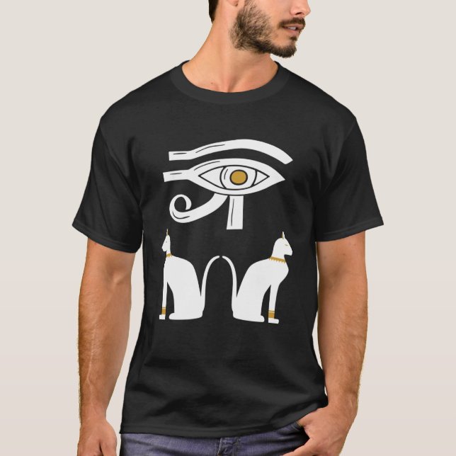 Eye Of Horus Ancient Egyptian Cat Mythology Symbol T-Shirt (Front)