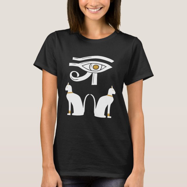 Eye Of Horus Ancient Egyptian Cat Mythology Symbol T-Shirt (Front)