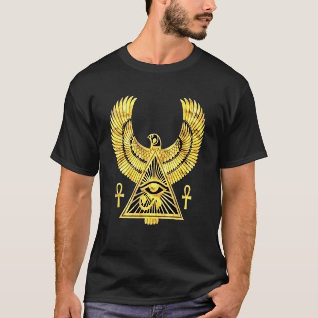 Eye of Horus Egyptian Symbol And The pyramid eye o T-Shirt (Front)