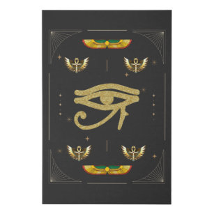 Eye of Horus Egyptian Symbol And Unk With Wings Faux Canvas Print