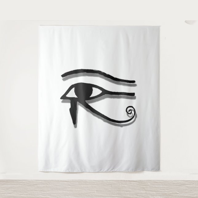 Eye Of Horus Egyptian Symbol Ink Drawing Tapestry (Front)