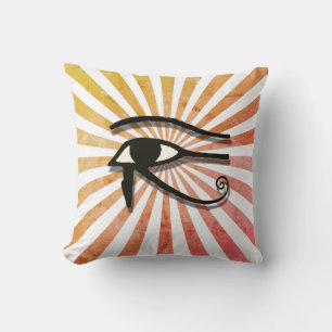 Eye Of Horus Egyptian Symbol Retro Sun Drawing Cushion