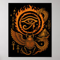 🔥 Eye of Horus – Fire Awakens | Egyptian Poster