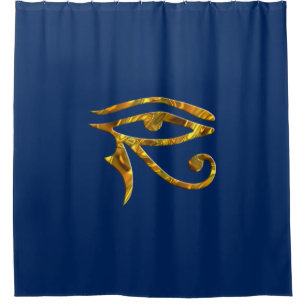 Eye of Horus - gold + your backgr. & ideas Shower Curtain