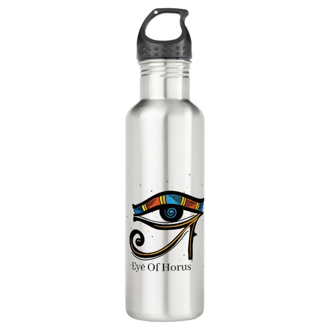 Eye Of Horus on papyrus, Egyptian hieroglyphs  710 Ml Water Bottle (Front)