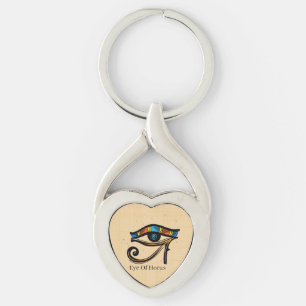 Eye Of Horus on papyrus, Egyptian hieroglyphs Key Ring
