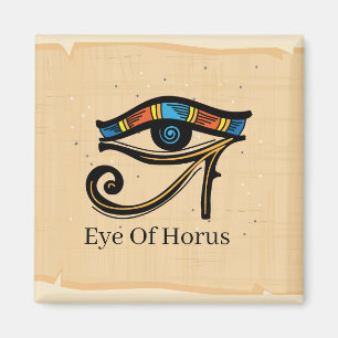 Eye Of Horus on papyrus, Egyptian hieroglyphs   Magnet