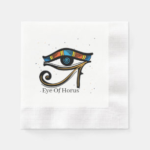 Eye Of Horus on papyrus, Egyptian hieroglyphs Napkin