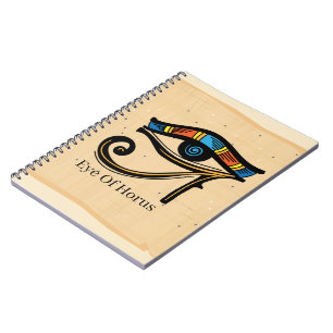 Eye Of Horus on papyrus, Egyptian hieroglyphs Notebook