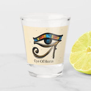 Eye Of Horus on papyrus, Egyptian hieroglyphs Shot Glass