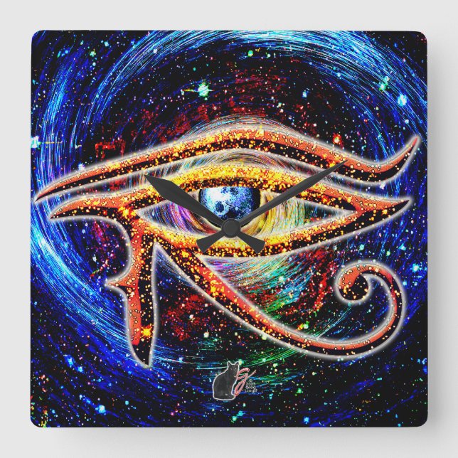 Eye Of Horus Square Wall Clock (Front)