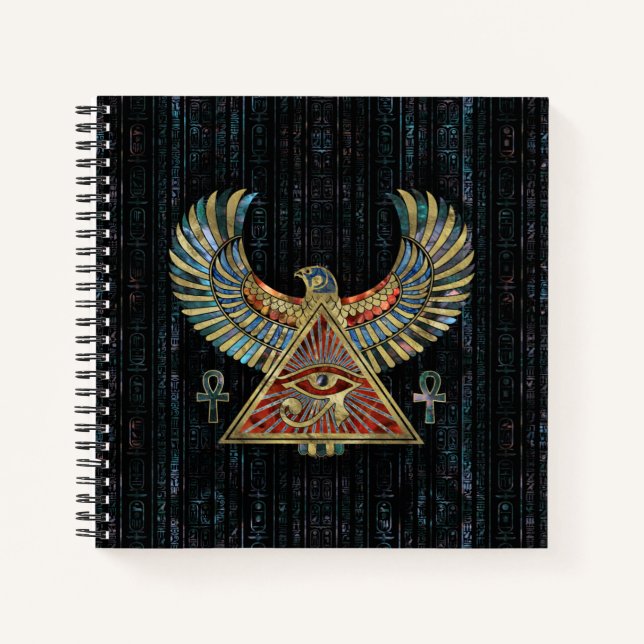 Eye of Horus - Wadjet  Gemstone and Gold Notebook (Front)