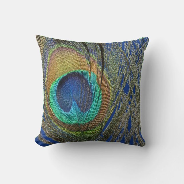 Eye of Peacock Feather Designer Pillow (Front)