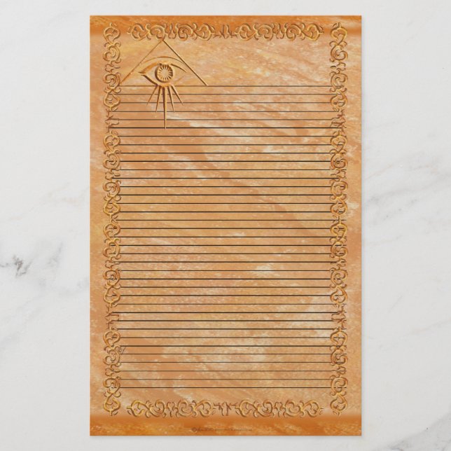 Eye of Providence Lined Stone Stationary Stationery (Front)