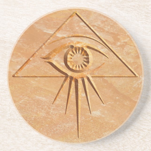 Eye of Providence Stone Coaster (Front)