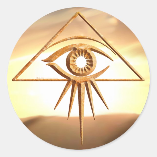 Eye of Providence Sunburst Stone Stickers (Front)