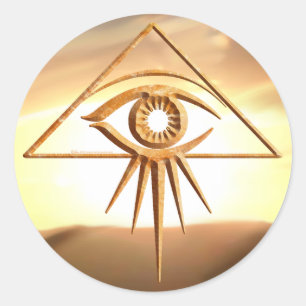 Eye of Providence Sunburst Stone Stickers