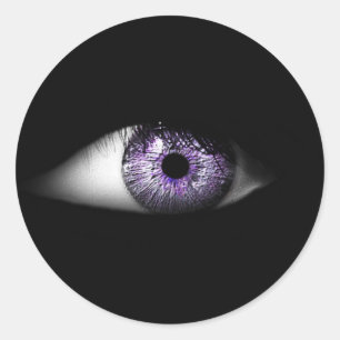 Eye of Purple Cute Cool Eyeball Design Classic Round Sticker