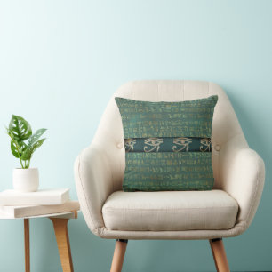 Eye of Ra Egyptian Hieroglyphs Mystical Cushion