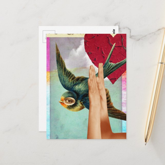 Eye of the Beholder, Abstract Digital Collage Postcard (Front/Back In Situ)