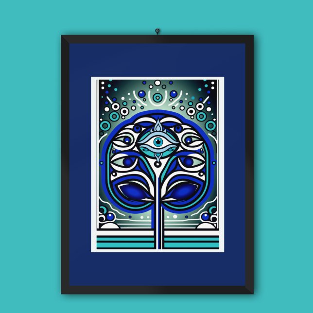 Eye of the Ethereal Tree: Mystical Blue Poster (Creator Uploaded)