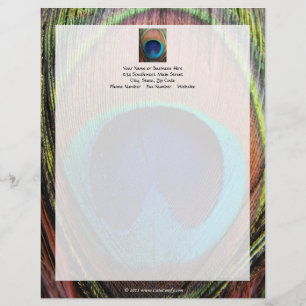 Eye of the Peacock Feather Close-Up Personalised Letterhead