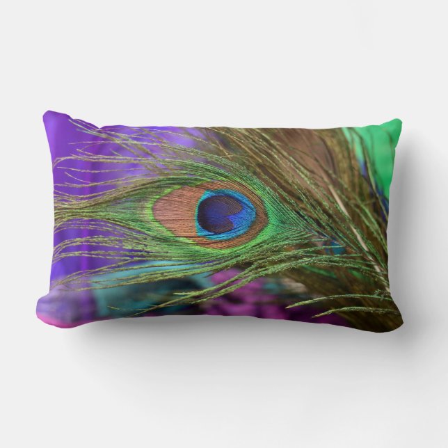 Eye Of The Peacock Lumbar Cushion (Front)