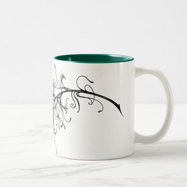 Eye of the Peacock Two-Tone Coffee Mug (Right)