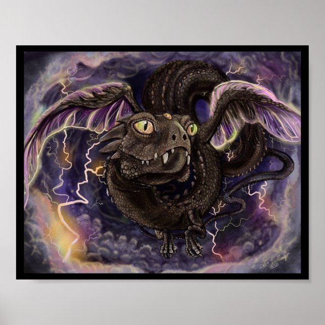 Eye of the Storm Dragon Art Poster (Front)
