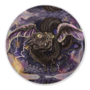 Eye of the Storm Dragon   Ceramic Knob