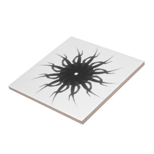 Eye Of The Sun Dial Clock Ceramic Tile