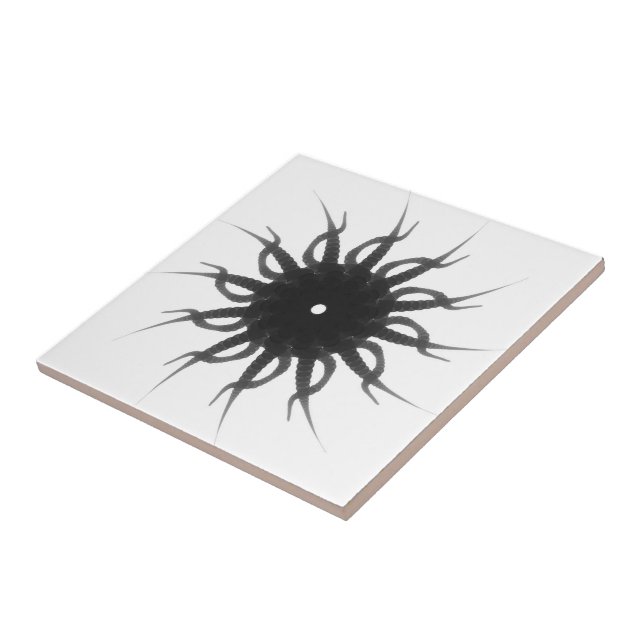 Eye Of The Sun Dial Clock Ceramic Tile (Side)