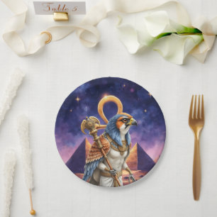 Eye of the Sun – The Eternal Falcon of the Desert Paper Plate