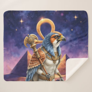 Eye of the Sun – The Eternal Falcon of the Desert Sherpa Blanket