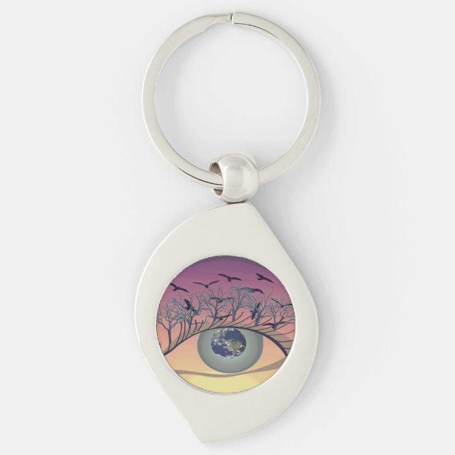 Eye on the World – Nature & Earth Art  Key Ring (Front)