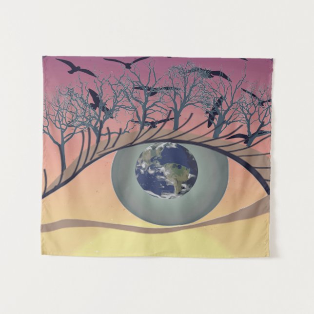 Eye on the World – Nature & Earth Art  Tapestry (Front (Horizontal))