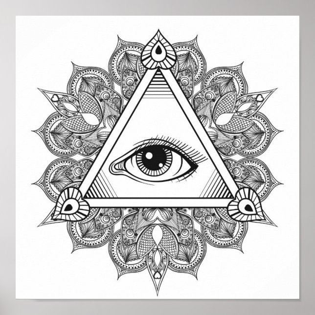 Eye Pyramid Symbol Doodle 2 Poster (Front)