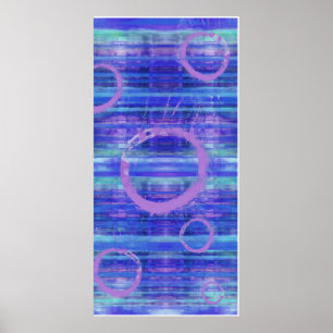 Eye See Blue Abstract Art Painting Poster Print