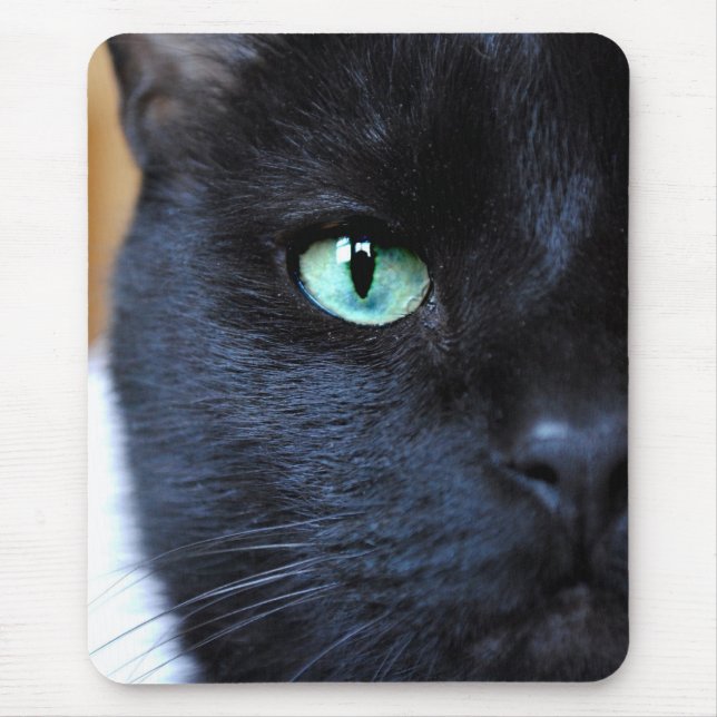 Eye See You Black Cat Mousepad (Front)