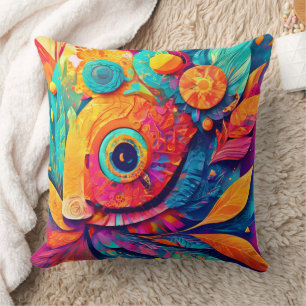 Eye-Shaped Leaf Close-Up Cushion