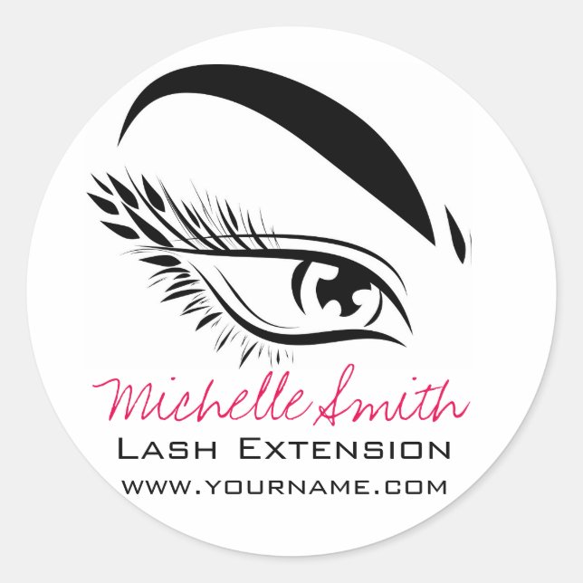 Eye Sketch Mascara Lash Extension Classic Round Sticker (Front)
