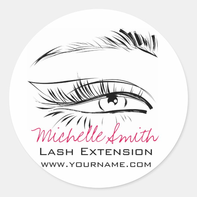 Eye Sketch Mascara Lash Extension Classic Round Sticker (Front)