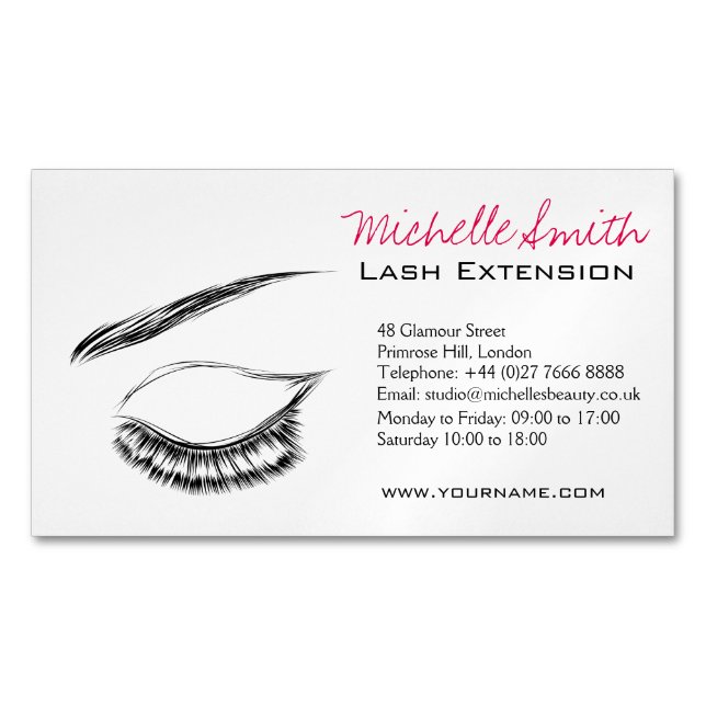 Eye Sketch Mascara Lash Extension Magnetic Business Card (Front)