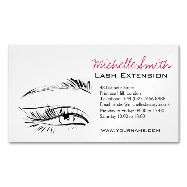 Eye Sketch Mascara Lash Extension Magnetic Business Card (Front)