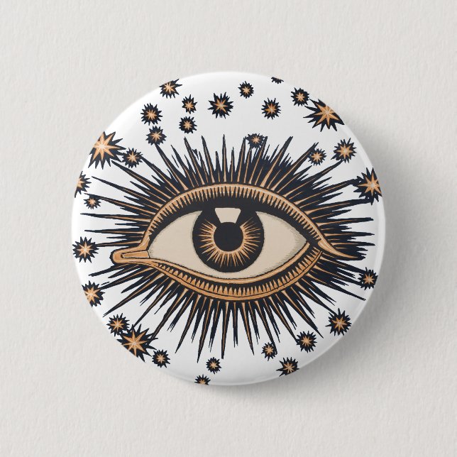 Eye Stars Moon Celestial Nouveau 6 Cm Round Badge (Front)