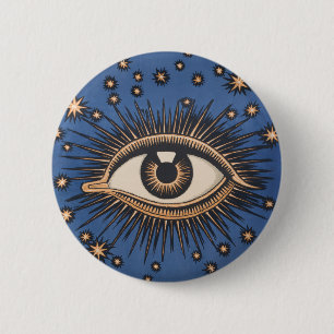 Eye Stars Moon Celestial Nouveau 6 Cm Round Badge
