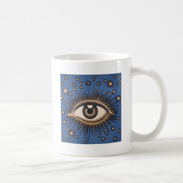 Eye Stars Moon Celestial Nouveau Coffee Mug (Right)