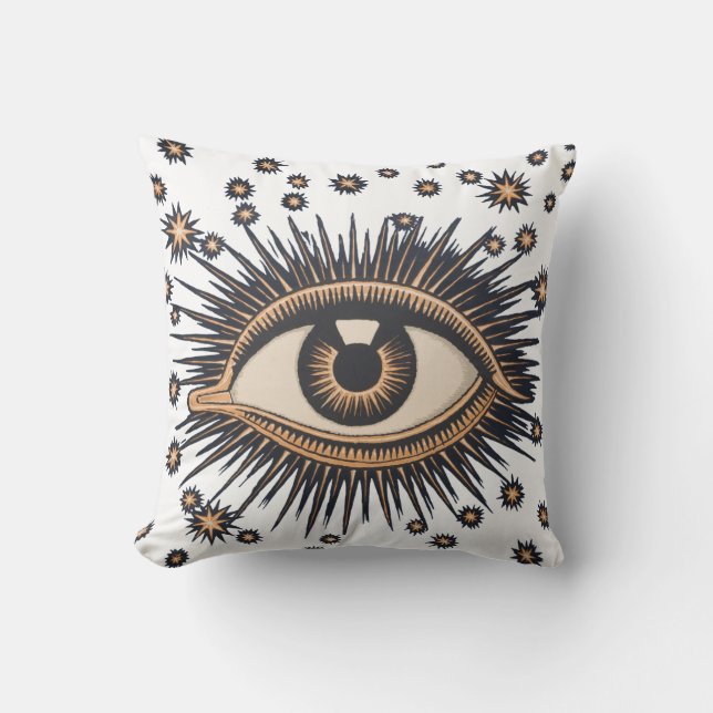 Eye Stars Moon Celestial Nouveau Cushion (Front)