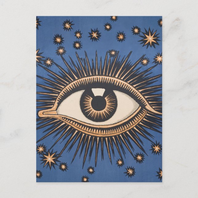 Eye Stars Moon Celestial Nouveau Postcard (Front)